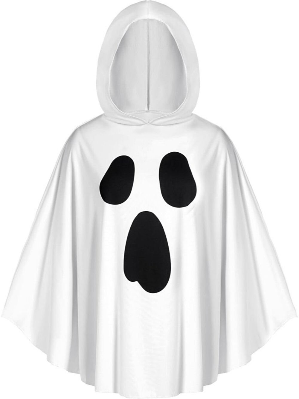 Women's White Ghost Elasticity and Comfort Poncho Halloween Funny Adult Costume